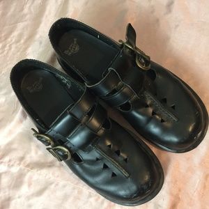 Doc Marten Vintage Black Double Strap Mary Janes